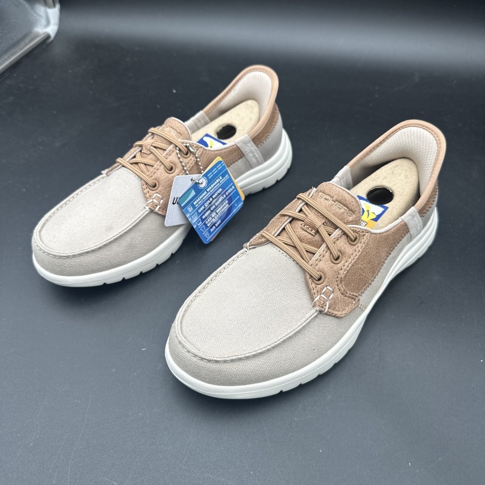 Skechers On-The-Go Flex Taupe Boat Shoes Women's Size 5.5 Palmilla